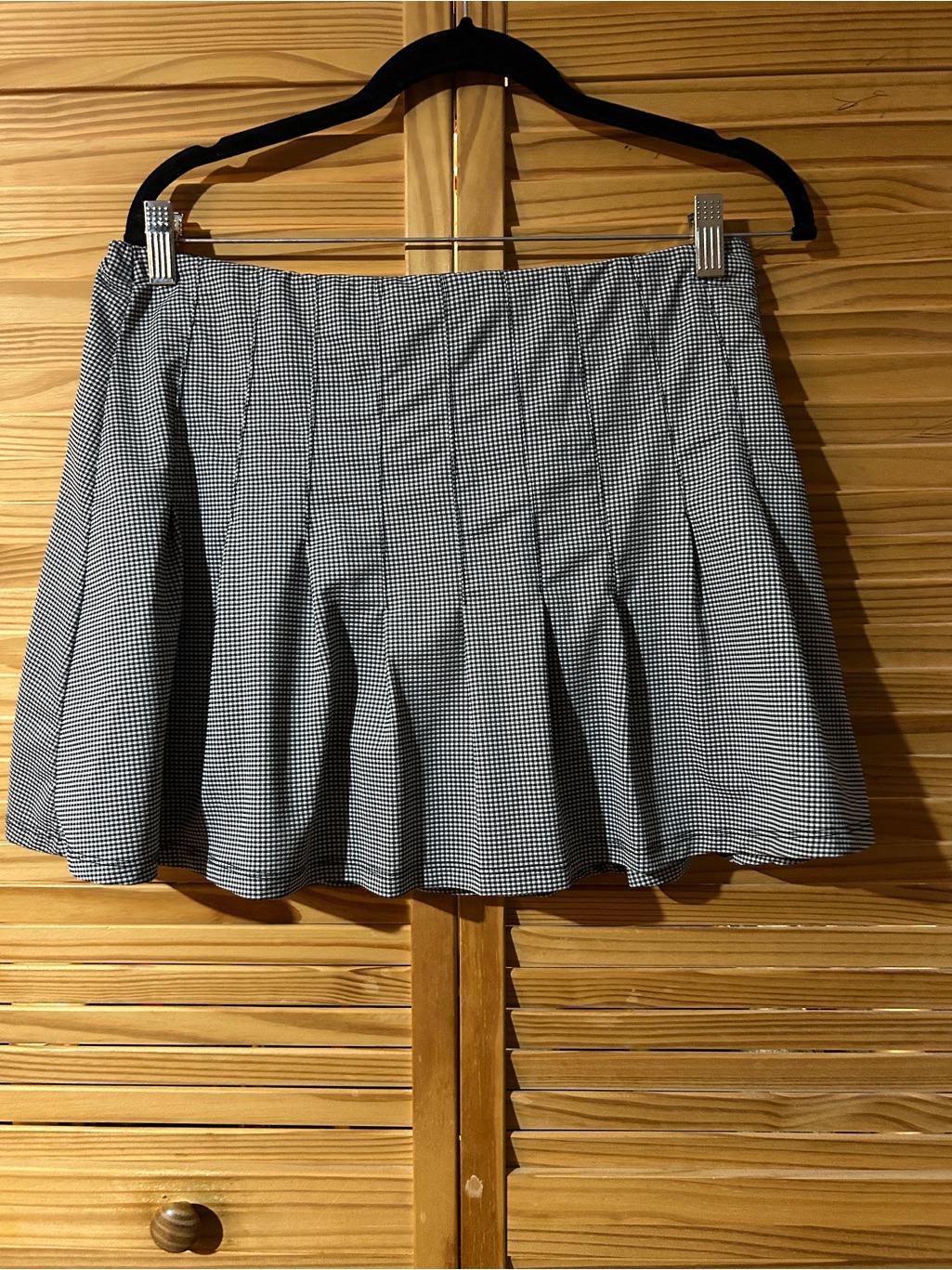 Black & White Check Pleated Skort